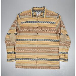 Vtg 90s The Territory Ahead Aztec Button Up Shirt Mens LT Boho Southwest Blanket